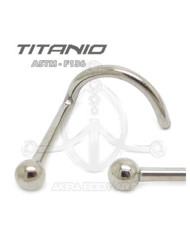 Nostril bola titanio crudo. 0.8x7