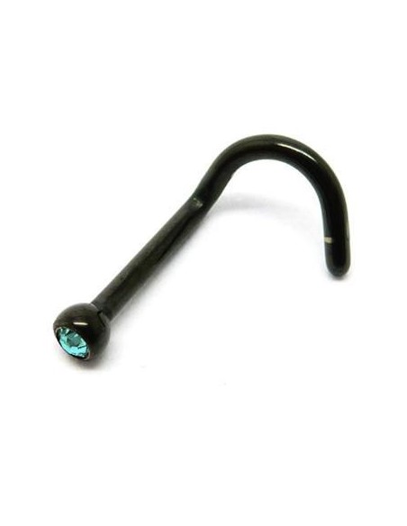 Nostril de titanio negro con joya