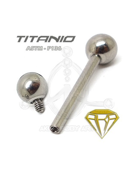 Barbell Titanio. Rosca Interna
