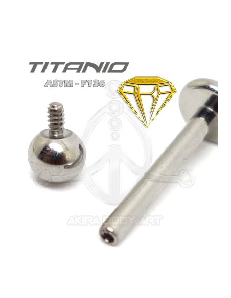 Labret Titanio. Rosca Interna