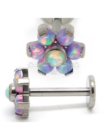 Labret Titanio FLOR Opalo