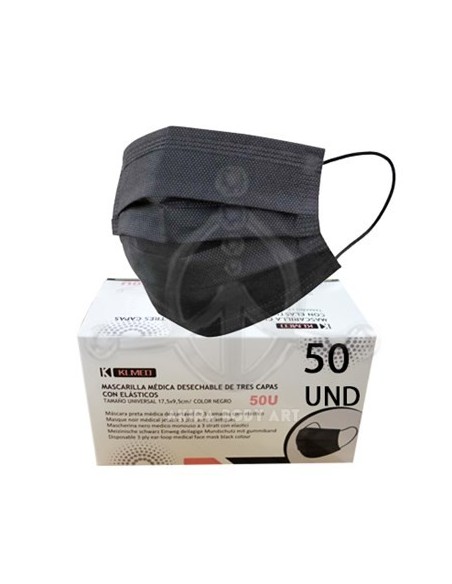 Mascarillas NEGRAS 3-capas