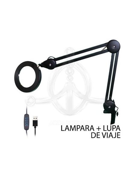 Lámpara-Lupa USB negra