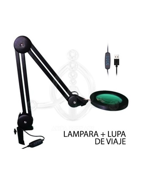 Lámpara-Lupa USB negra