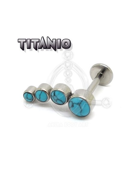 Tragus rosca interna G23 azulita turquesa.