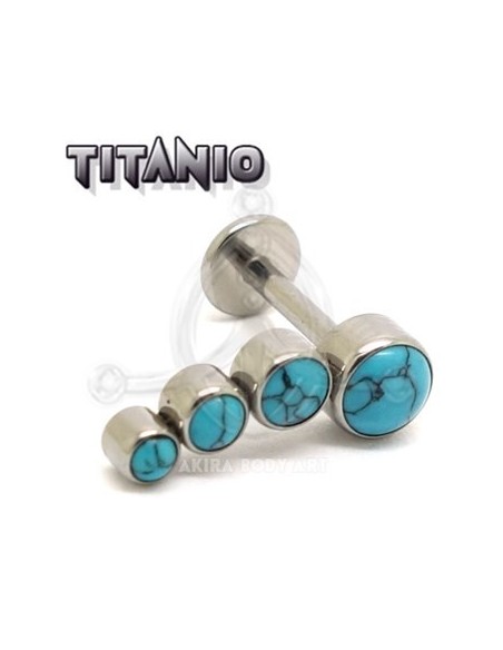 Tragus rosca interna G23 azulita turquesa.