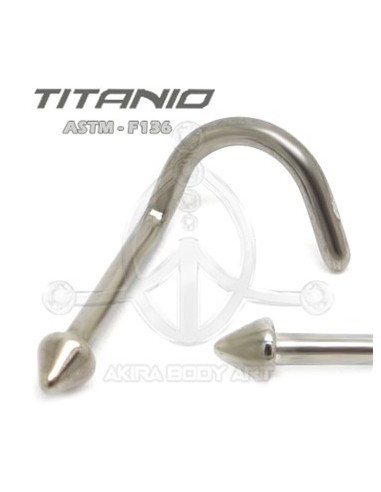 Nostril de titanio crudo con pincho.