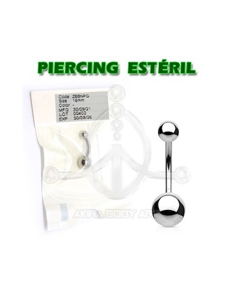 Banana ombligo acero 316L (ESTÉRIL)