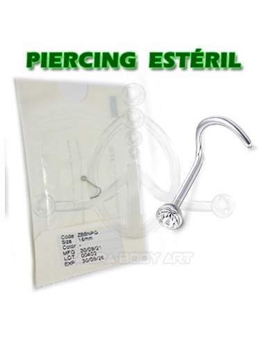 Nostril en acero 316L con Joya (ESTERIL)