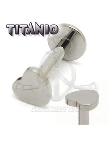 Labret titanio ROSCA INTERNA - CORAZÓN