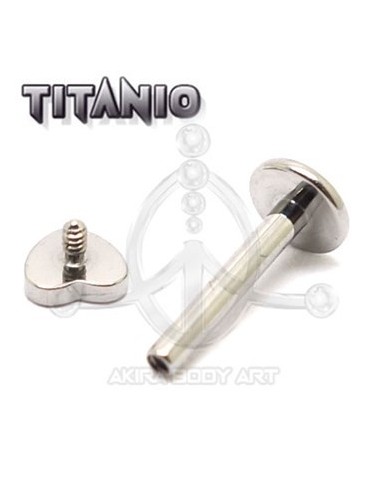 Labret titanio ROSCA INTERNA - CORAZÓN