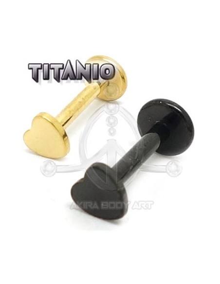 Labret titanio ROSCA INTERNA - CORAZÓN