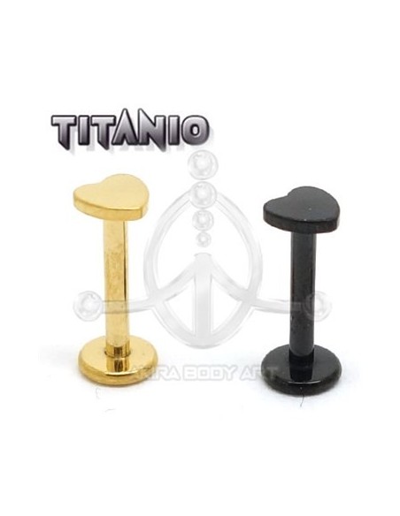 Labret titanio ROSCA INTERNA - CORAZÓN