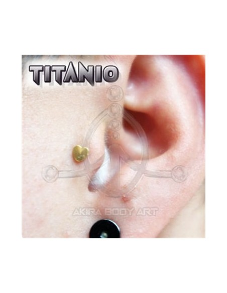 Labret titanio ROSCA INTERNA - CORAZÓN