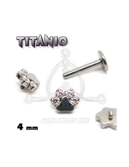 Labret titanio ROSCA INTERNA - HUELLA