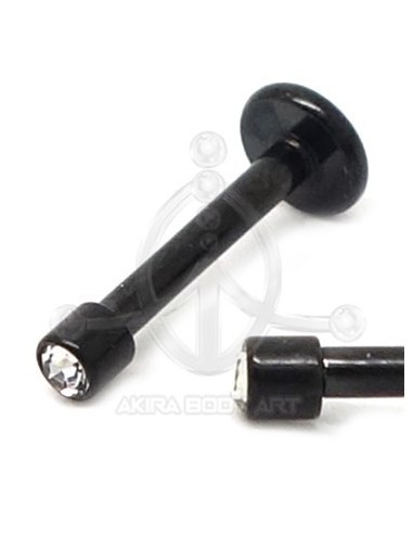 Labret Negro con Joya (Rosca interna)