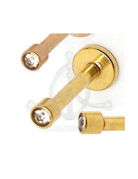 Labret Oro con Joya (Rosca interna)