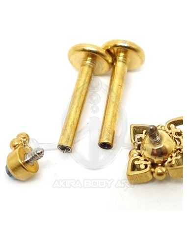 Labret Bolas Oro (Rosca interna)
