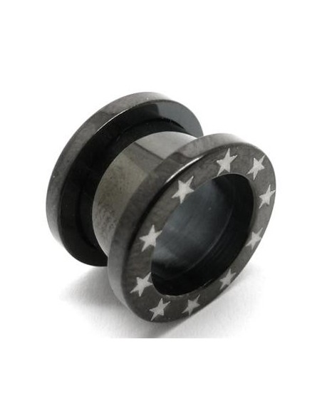 Dilatador rosca Acero Negro estrellas