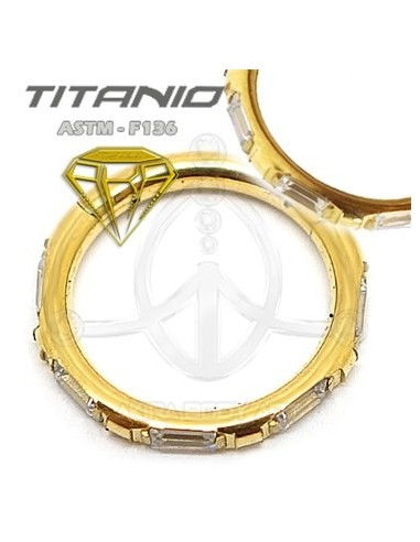 Aro segmentado 5 joyas - ORO