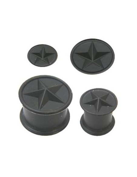 Dilatador plug negro con estrella relieve