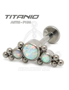 Labret Titanio 3 Ópalos