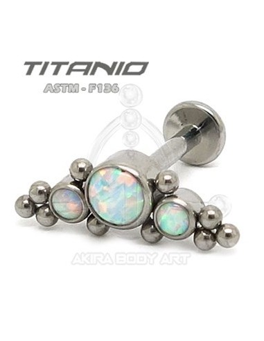 Labret Titanio 3 Ópalos