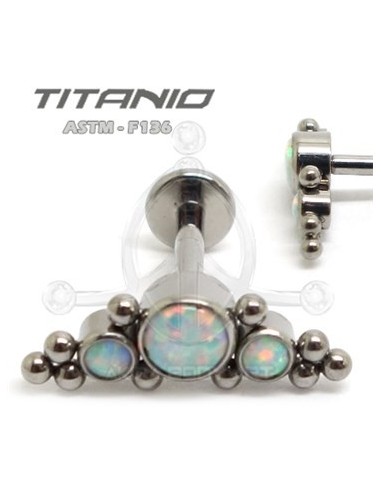 Labret Titanio 3 Ópalos
