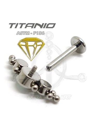 Labret Titanio 3 Ópalos