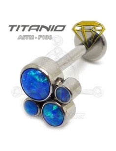 Labret Titanio 4 Ópalos Azul