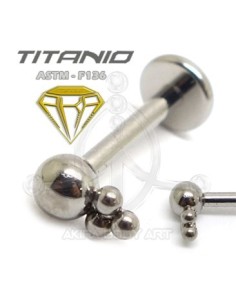 Labret 4 bolas (Titanio Rosca interna)