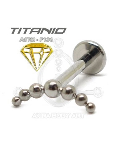 Labret Luna- 7 Bolas (Titanio Rosca interna)