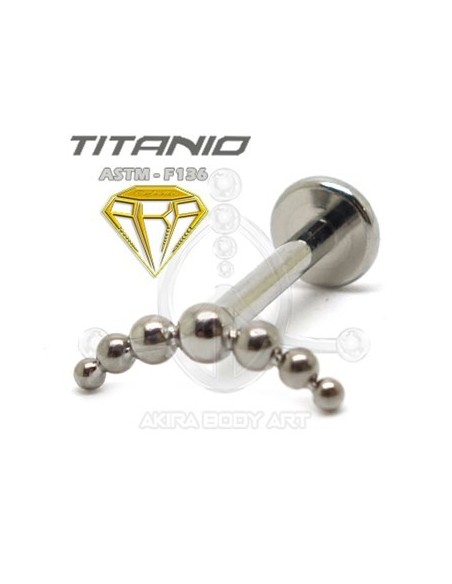 Labret Luna- 7 Bolas (Titanio Rosca interna)
