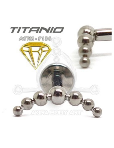 Labret Luna- 7 Bolas (Titanio Rosca interna)