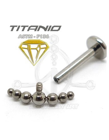 Labret Luna- 7 Bolas (Titanio Rosca interna)