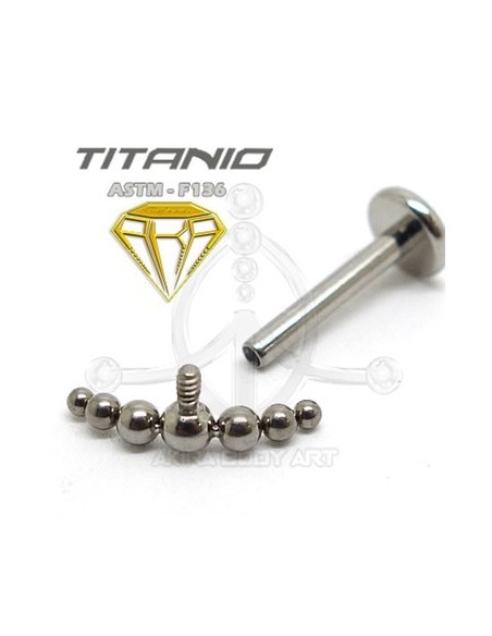 Labret Luna- 7 Bolas (Titanio Rosca interna)