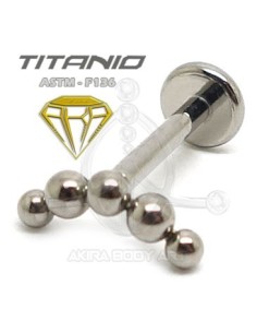 Labret Luna- 5 Bolas (Titanio Rosca interna)