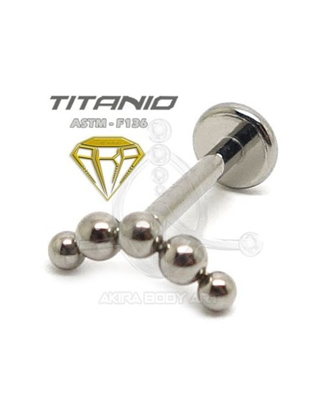 Labret Luna- 5 Bolas (Titanio Rosca interna)
