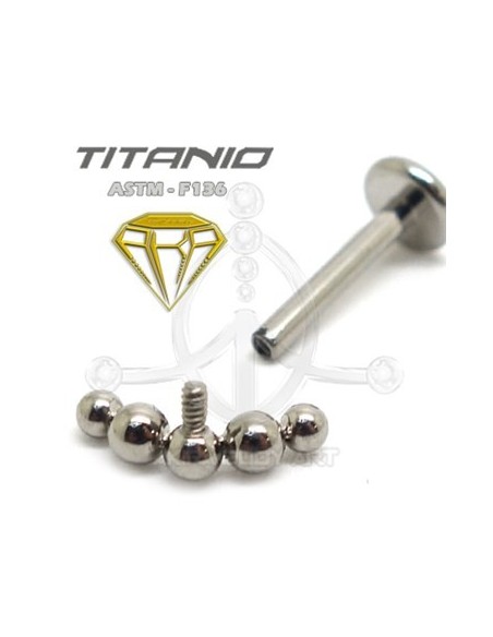 Labret Luna- 5 Bolas (Titanio Rosca interna)