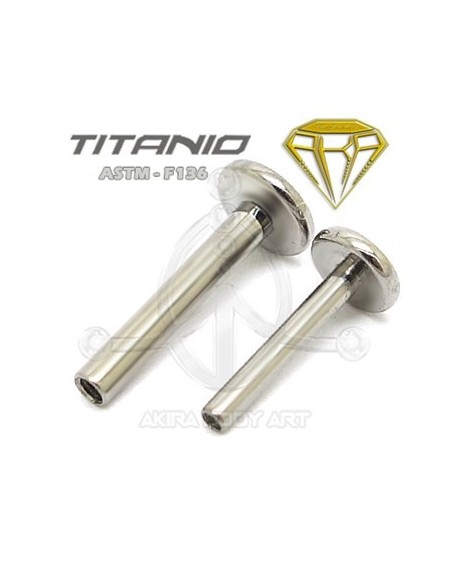 Barra de Labret Titanio. Rosca Interna