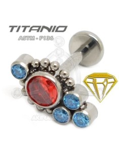Labret JOYAS Colores con Bolas - Titanio