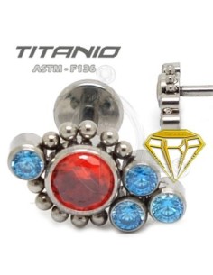 Labret JOYAS Colores con Bolas - Titanio 2