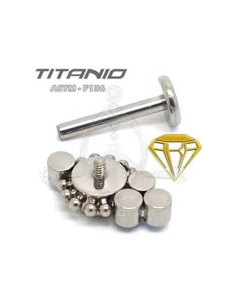 Labret JOYAS Colores con Bolas - Titanio