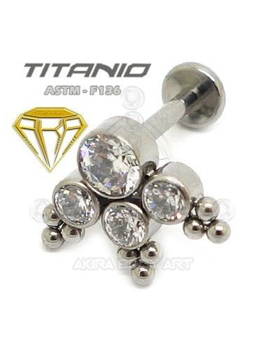 Labret 4 JOYAS con Bolas - Titanio