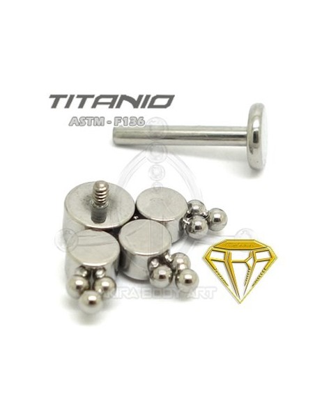 Labret 4 JOYAS con Bolas - Titanio