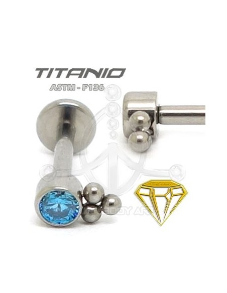 Labret JOYA con Bolas - Titanio