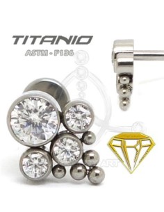 Labret 4 JOYAS con Bolas - Titanio (2) 2