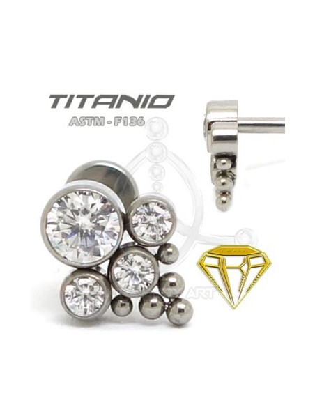 Labret 4 JOYAS con Bolas - Titanio (2)