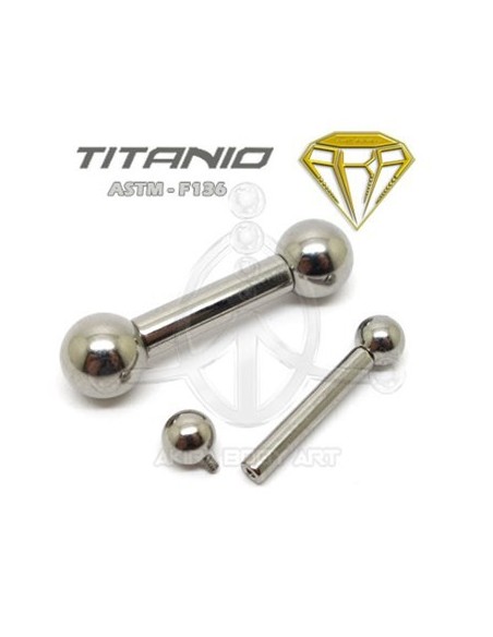 Barbell Titanio. Rosca Interna - GROSOR