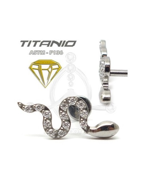 Labret SERPIENTE. Rosca Interna